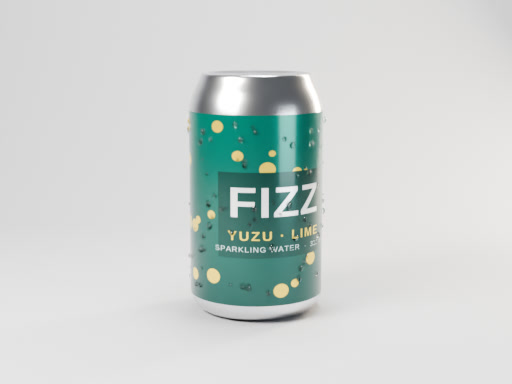 Printed soda can with condensation