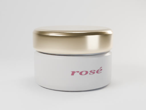 Frosted glass cream jar with gold lid